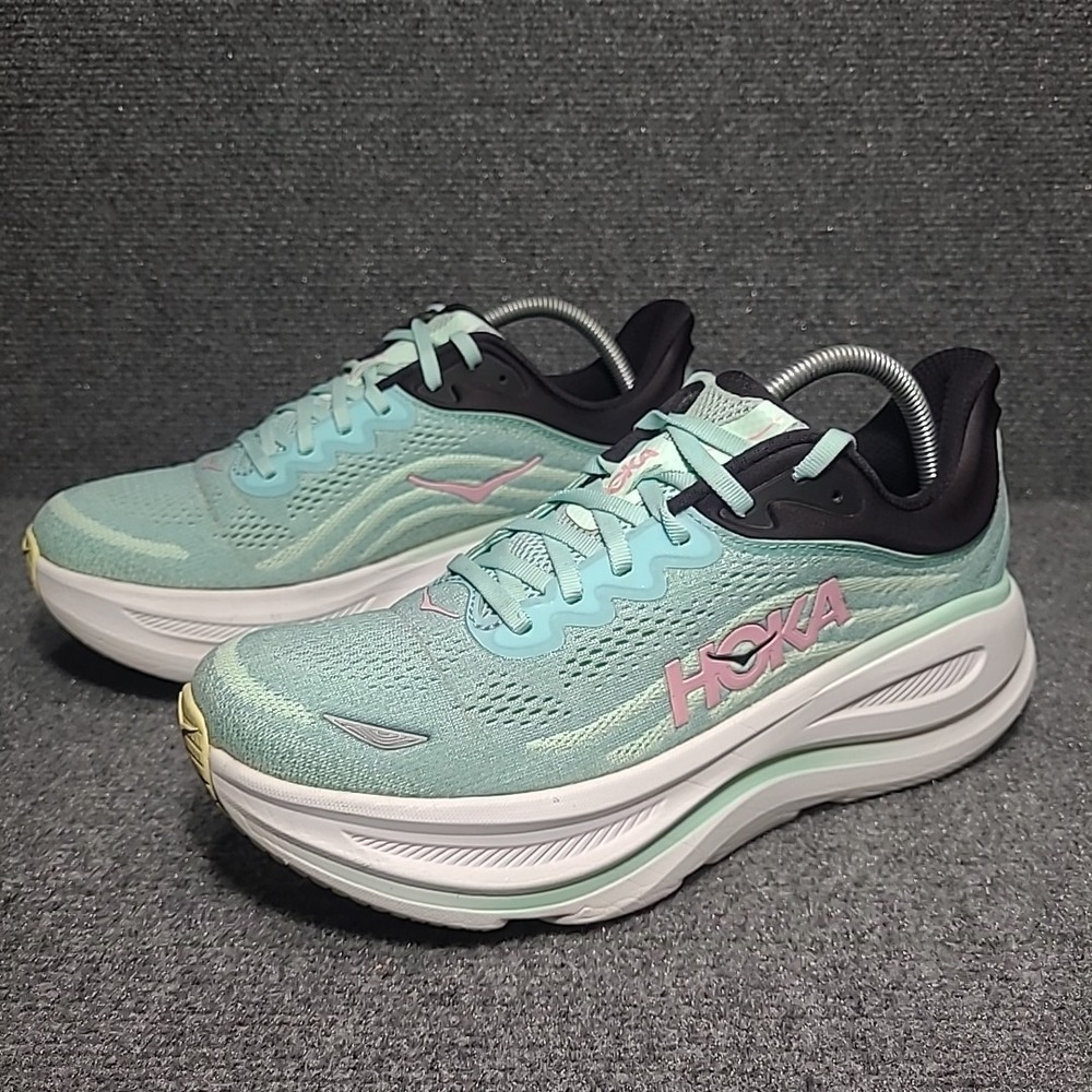 Hoka Bondi 9 Women's Blue Spark/Mint Fluorite Size 10.5 B 1162012 BTF * Flaw
